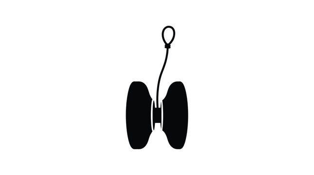 diabolo toy silhouette on white background black simple graphic design icon play
