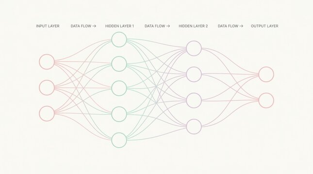 Neural Network Diagram: Input, Hidden, Output Layers & Data Flow