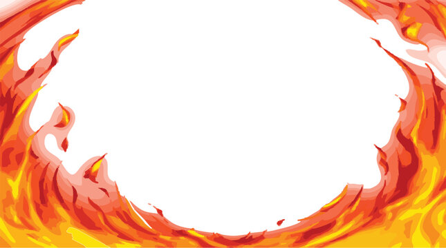 Flames border burning orange yellow fire