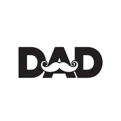 Dad text design with creative mustache icon centered for fathers day concept art or t shirt printing. © MdEashad