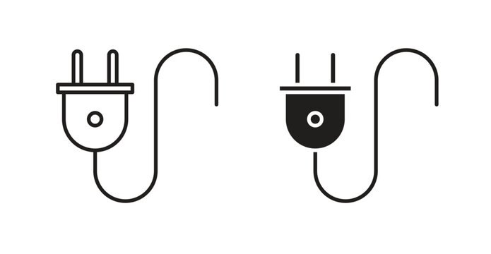 Plug line icon vector set.
