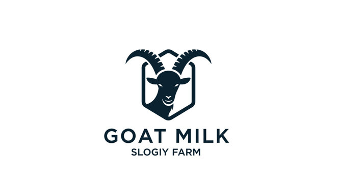 Goat milk farm logo design.