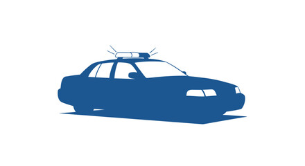 Police Car Silhouette with Lights. © Ahmad
