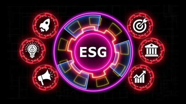 Esg environmental social governance concept motion graphics for business firm.
