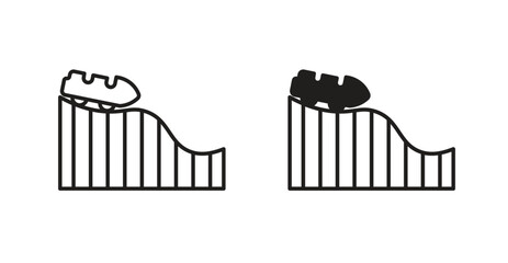 Roller coaster line icon vector set. © chandi