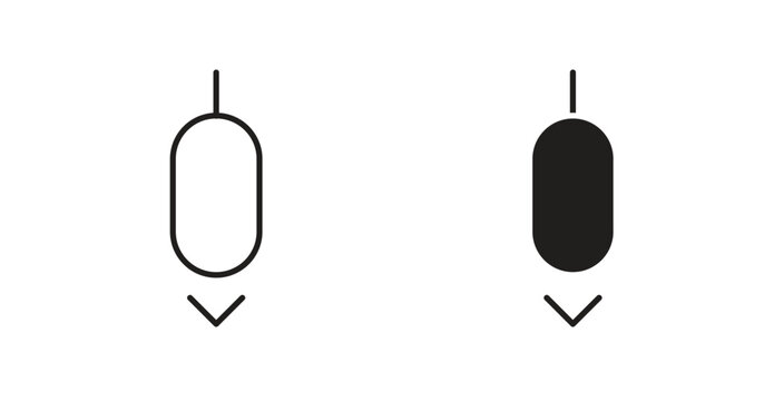 Scroll down computer mouse line icon vector set.
