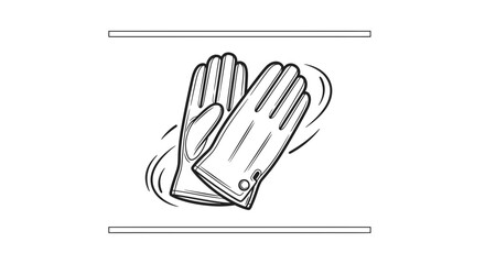Fototapeta premium Hand-drawn illustration of elegant leather gloves, vintage style, isolated on white background.