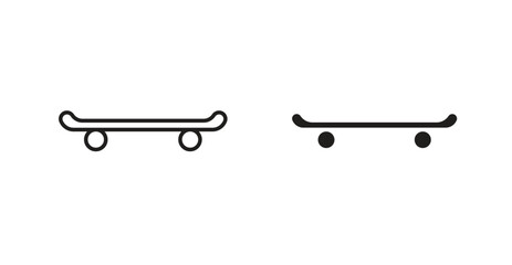 Skateboard line icon vector set. © chandi