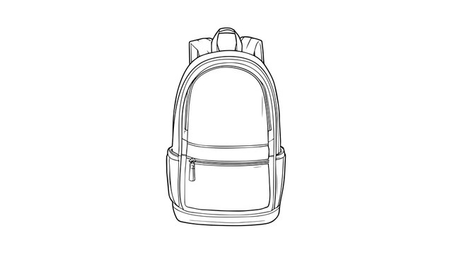 Minimalist Line Art School Backpack Travel Bag Icon Design Element
