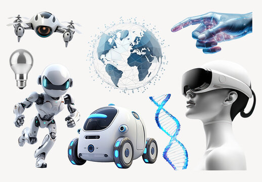 Futuristic Technology Innovation Concept Element Design Set