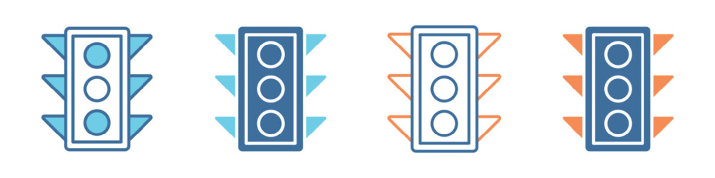 Traffic Light Icon Set Multiple Style Collection