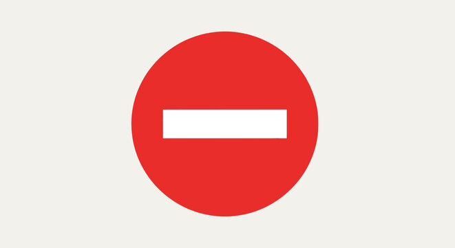 Red Circle Prohibition Sign Symbol.