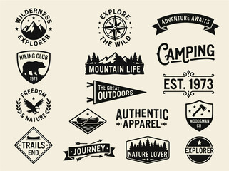 Obraz premium Vintage apparel flat vector icons