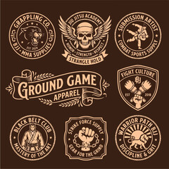 Fototapeta premium Jiu Jitsu MMA branding supply vector
