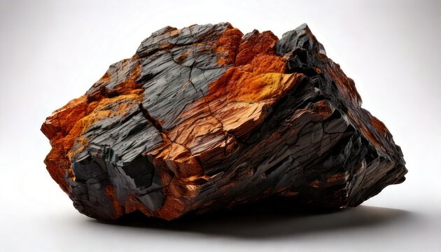 Hematite mineral specimen with metallic luster and reddish-brown oxidation.