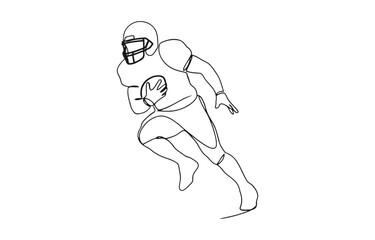 Obraz premium Rugby player, forward with ball set one line art.