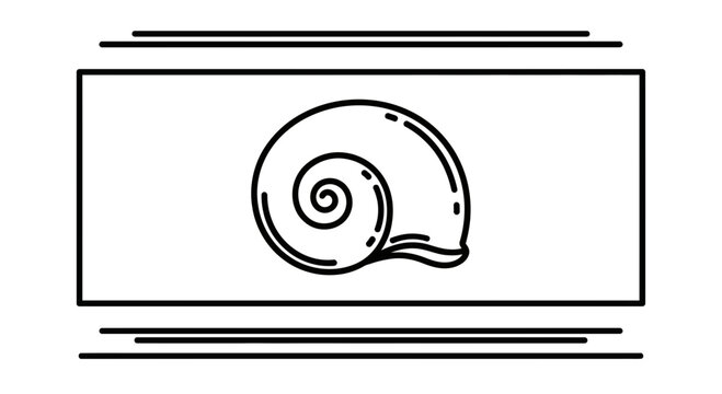 Minimalist Snail Shell Outline Icon, Simple Spiral Design