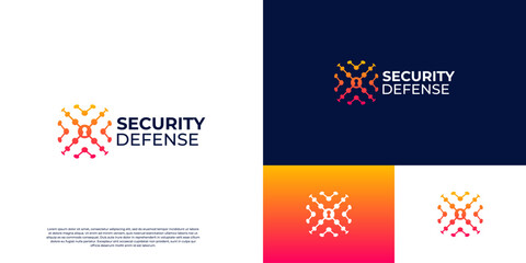 Naklejka premium Modern Encryption Security Technology Logo Design
