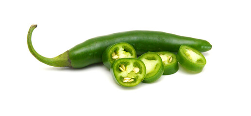 A pile of finely chopped chilli peppers on a white background © Maispring