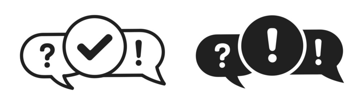Quiz time game icon featuring question mark speech bubble, poll survey symbol, contest participation sign, questionnaire communication element, and competition label design, vector, designs