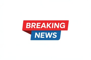 Obraz premium Breaking news banner sign isolated on white background