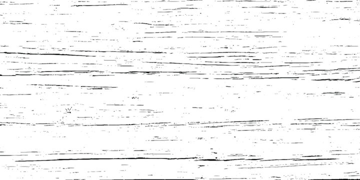 Grunge wood texture background with distressed black lines on white surface vector illustration