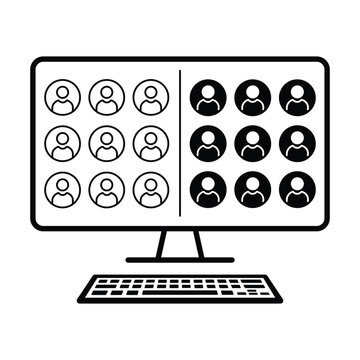 remote work line icon business vector illustrator design.