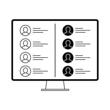remote work business line icon vector illustrator design.
