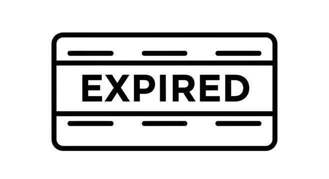 Expired Credit Card Icon, Financial Service Symbol, Payment Card Expired