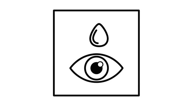Eye Drops Icon, Ocular Health Care Symbol, Vision Care and Medical Treatment Concept