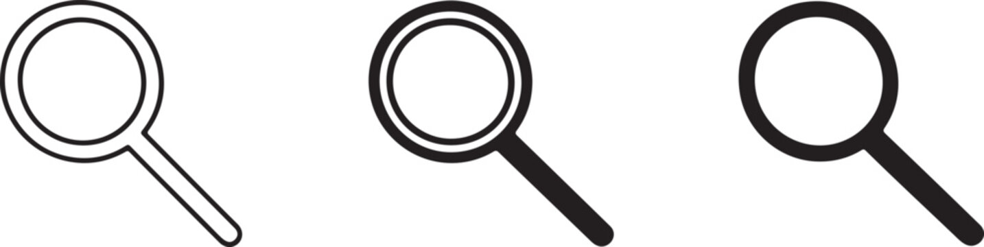 Search magnifying glass line icon black silhouette vector eps.