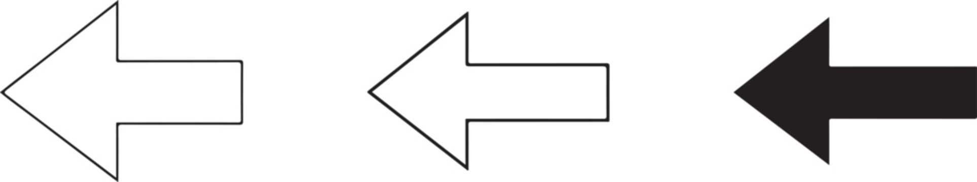 Arrows outline black silhouette vector set for download.