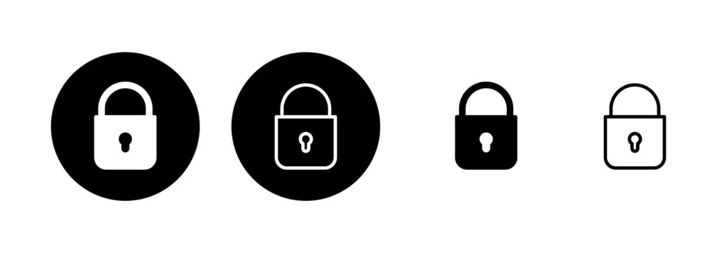 Lock icon logo design. Padlock sign and symbol. Encryption icon. Security symbol
