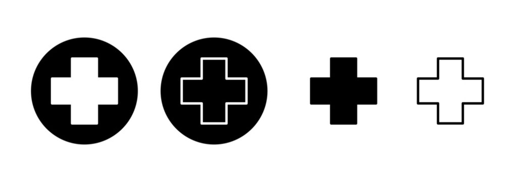Plus icon logo design. Add plus sign and symbol