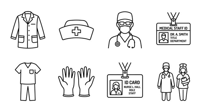 Medical Icons Set nurse hat vector