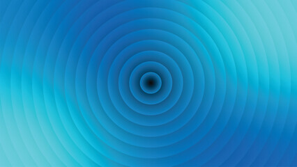 Naklejka premium Abstract Blue Concentric Circles Radial Gradient Background