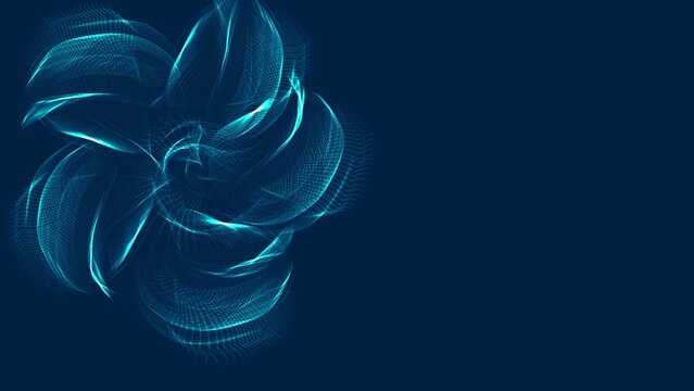 Blue background with abstract flower