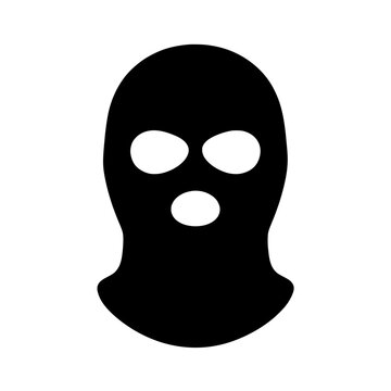 Minimalist black balaclava mask silhouette vector face cover