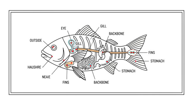 Fish Anatomy Diagram: Internal Organs, Skeleton, Fins, Gills, Eye, Stomach