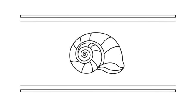 Elegant Snail Shell Spiral Outline Graphic - Minimalist Marine Life Design