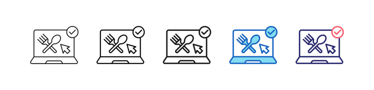 Reservation Icon In 5 Different Styles Set Collection.   