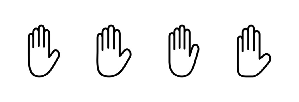 Hand icon symbol for apps and websites. hand sign and symbol. palm
