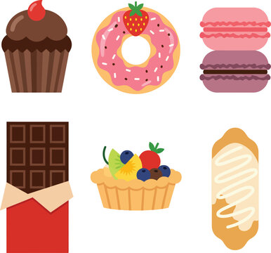 Flat vector illustration of a chocolate bar wrapped in red paper
