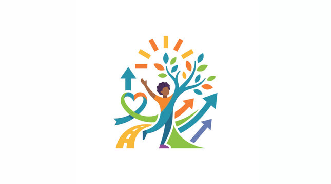 Abstract Growth and Personal Success Concept Logo