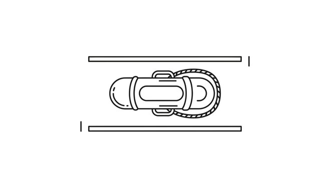 Top View Illustration of a Lifeguard Rescue Tube with Rope on White Background