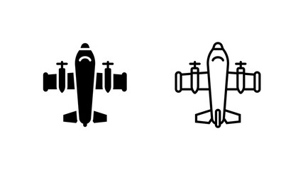 Twin Propeller Float Plane Glyph Outline Icon Aviation © andinur