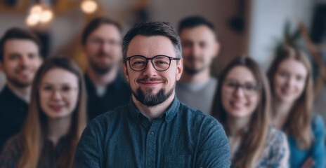 Fototapeta premium Leadership is not a position but a presence, where individuals stand together and amplify the strength of the entire team.