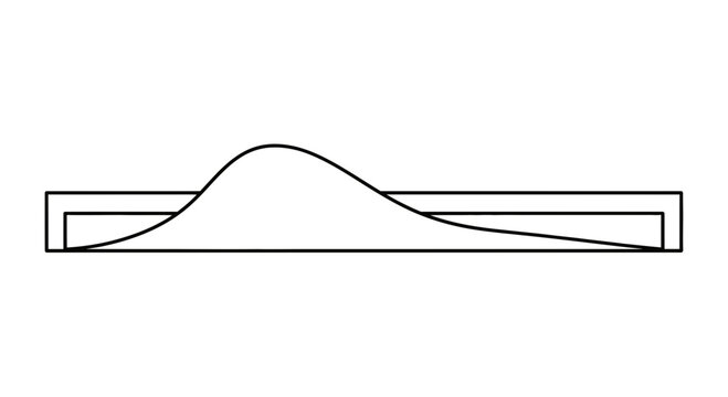 Abstract representation of a skewed bell curve or probability distribution graph