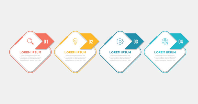 Business Infographic design template Vector with icons and 4 four options or steps. Can be used for process diagram, presentations, workflow layout, banner, flow chart, info graph