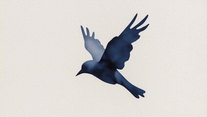 Obraz premium Watercolor painting of a black crow flying in the sky artistic style